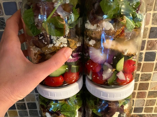 Greek Chicken Salad In Mason Jars (Meal Prep) – Melanie Cooks