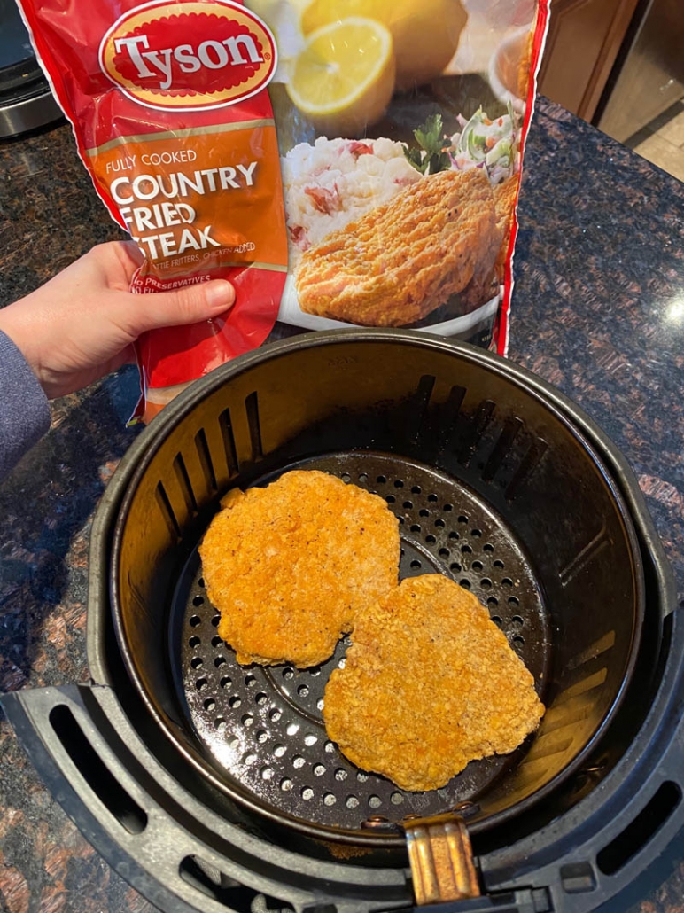 a bag of frozen country fried steak 