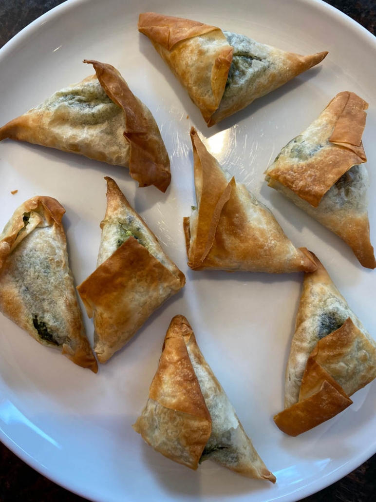 air fried frozen spanakopita appetizer