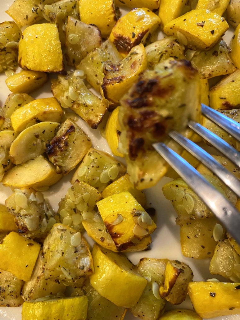 Air-fried yellow summer squash