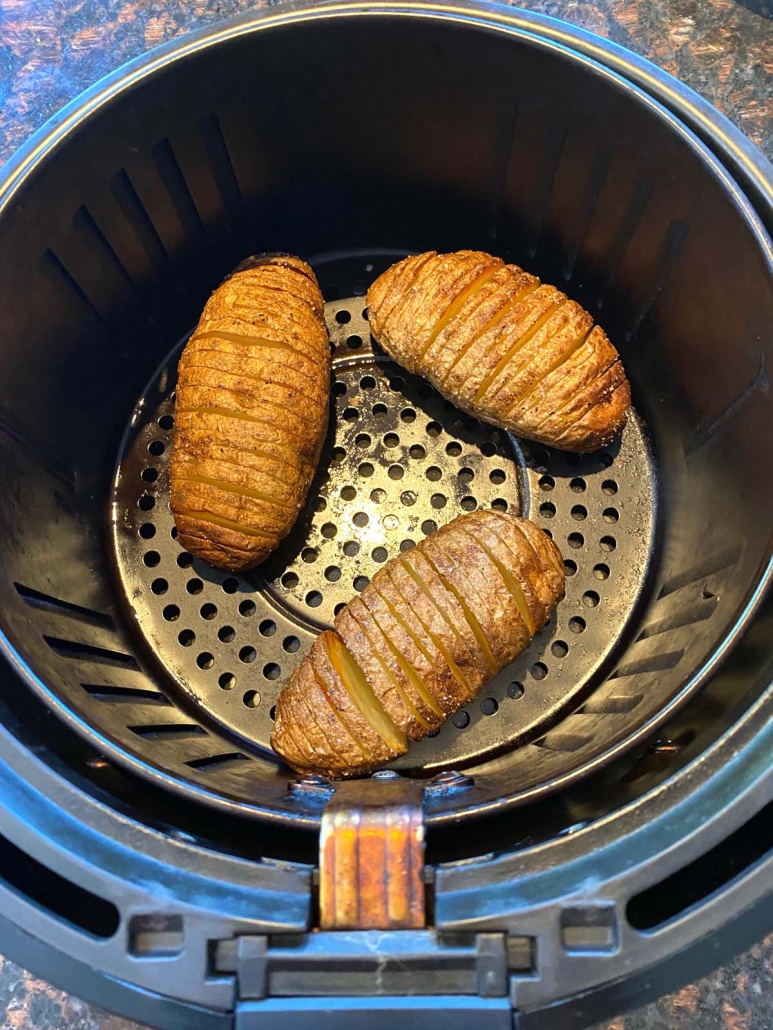 hasselback potatoes in air fryer basket