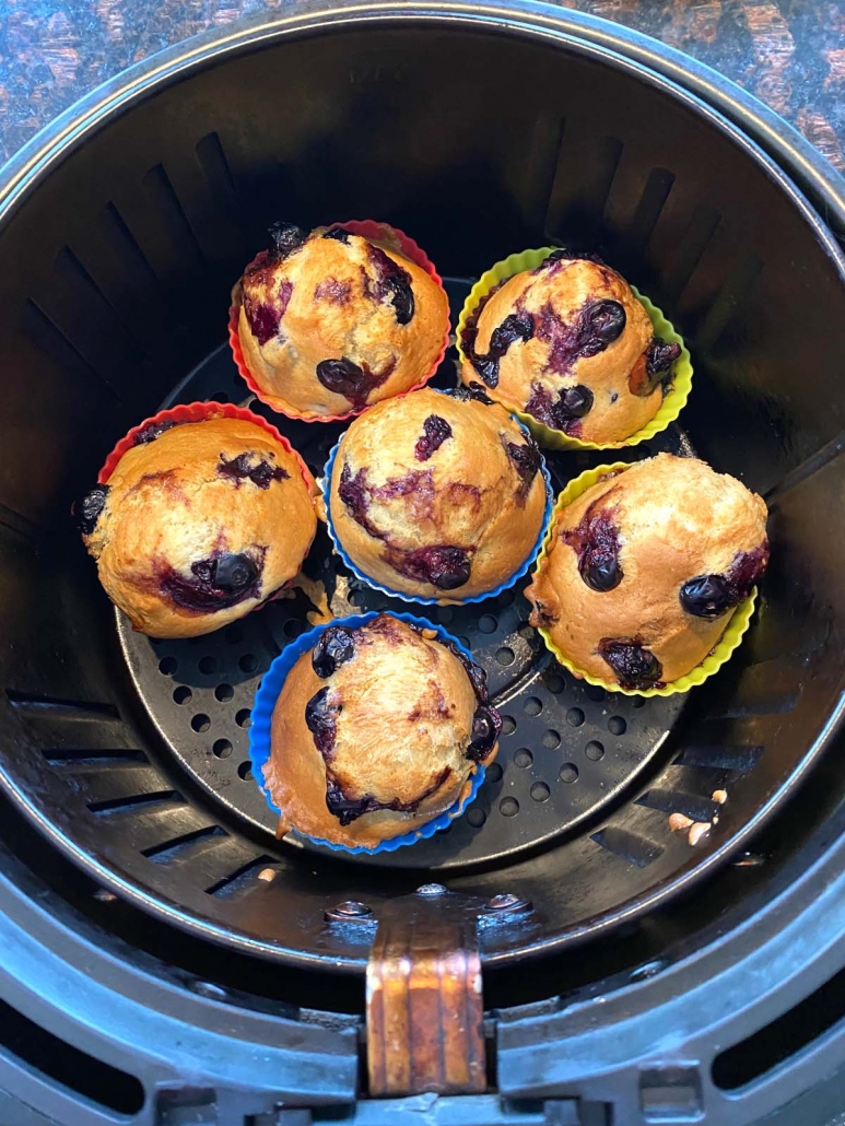 Air Fryer Blueberry Muffins - Entertaining with Beth