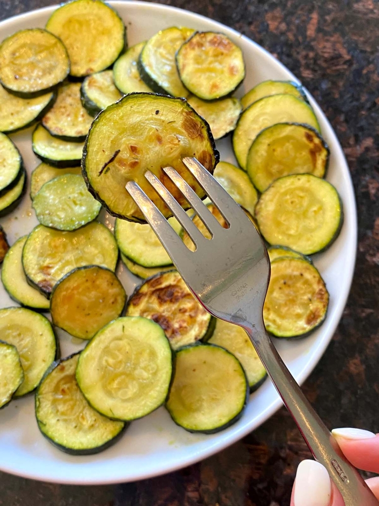 Air Fryer Roasted Zucchini Slices – Keto No Breading! – Melanie Cooks