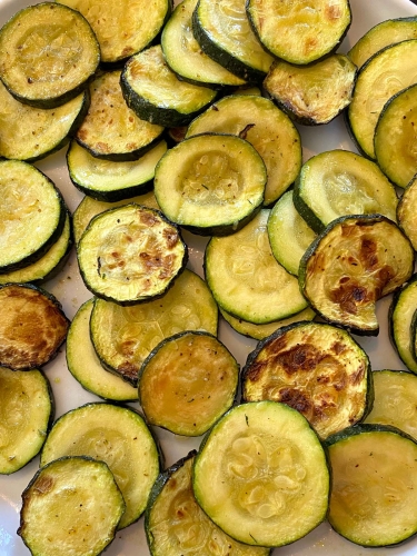 Air Fryer Roasted Zucchini Slices – Keto No Breading! – Melanie Cooks