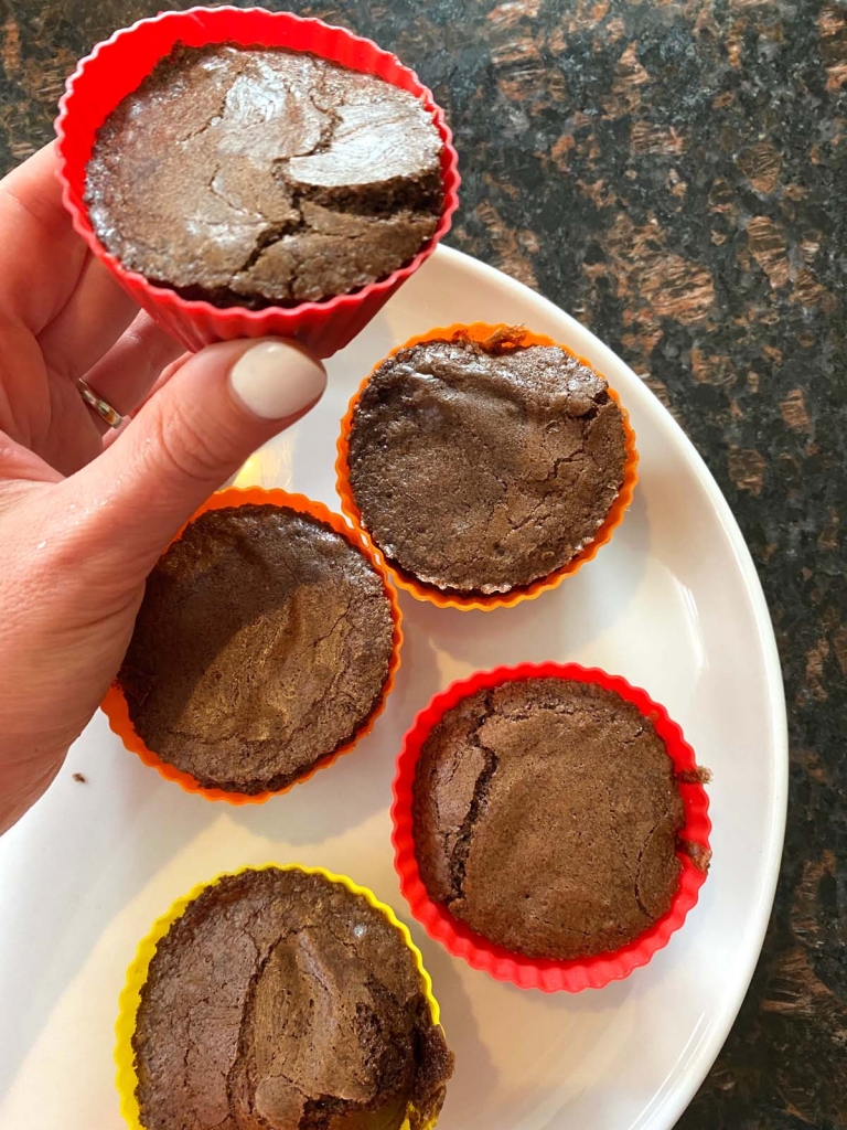 Air Fryer Chocolate Muffins Made With Boxed Brownie Mix