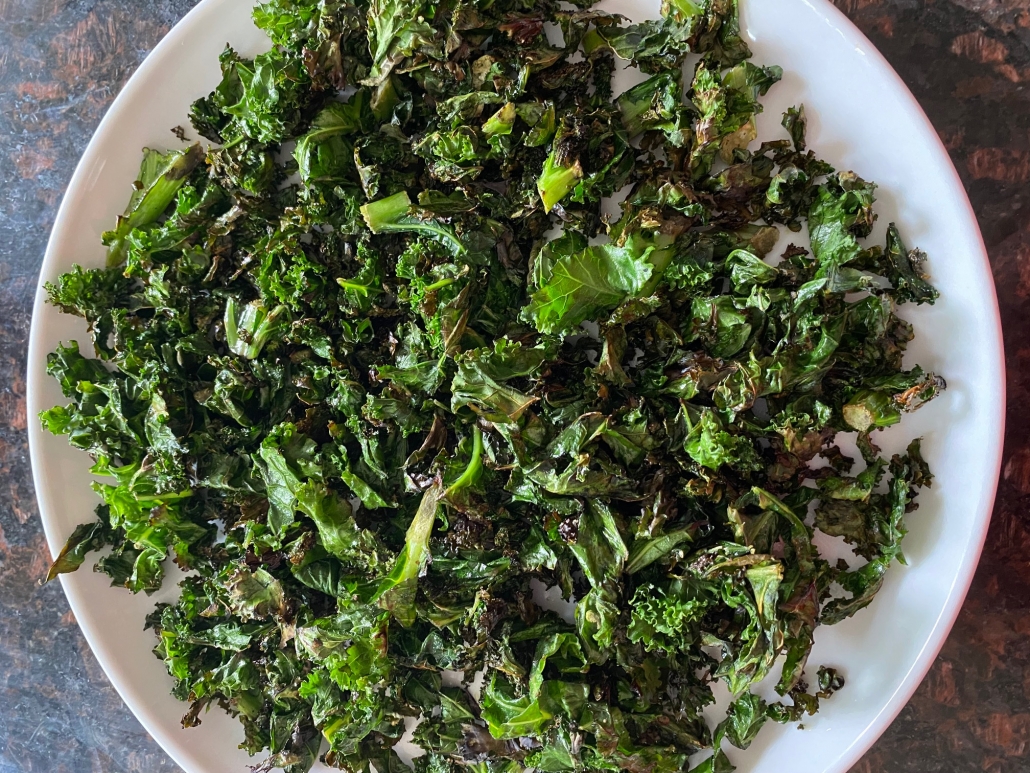 fresh kale sauteed and served on a plate