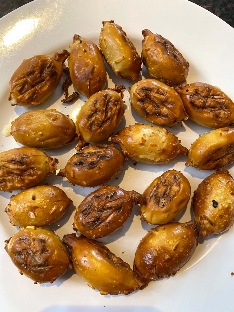 pretzel bites on a plate