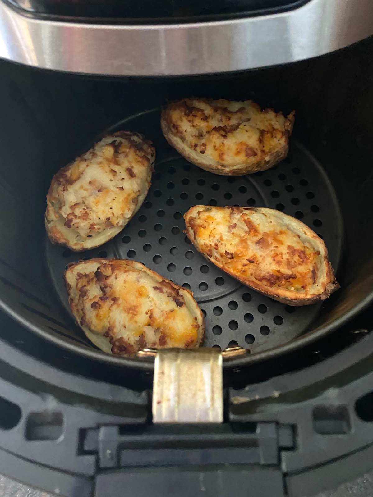 Twice baked potatoes in an air fryer.