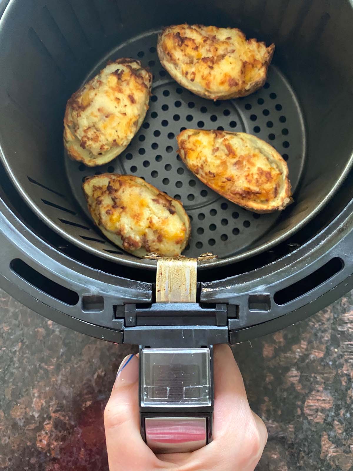 Twice baked potatoes in an air fryer.