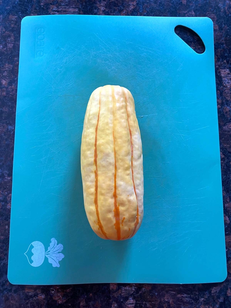 cutting delicata squash