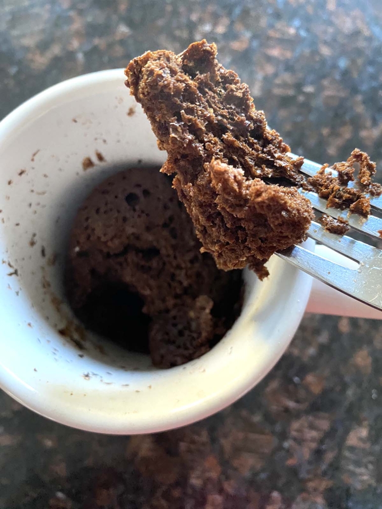 chocolate mug cake made in microwave