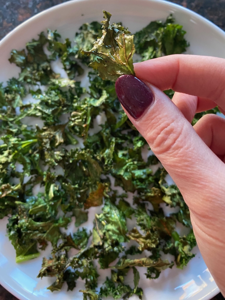 Umami Kale Chips in the Air Fryer Rotisserie Basket