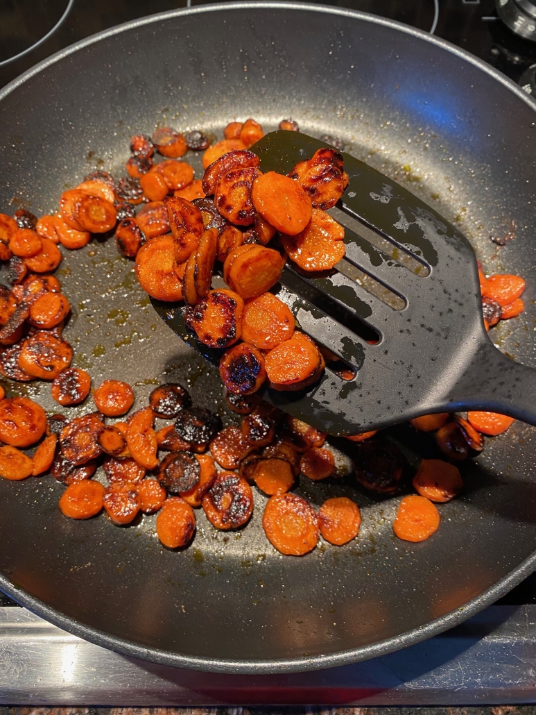 carrots sauteed in skillet