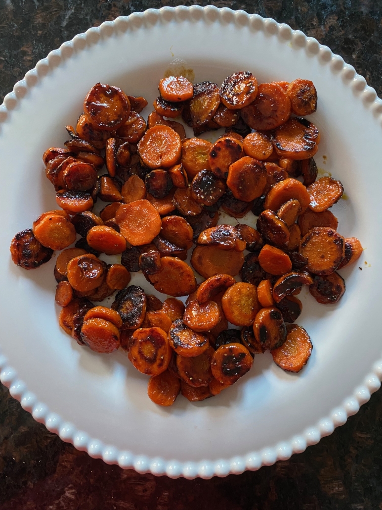 bowl of sauteed carrots