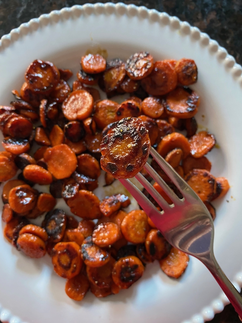 bowl of seasoned, sauteed carrots