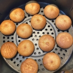 air fryer eggo stuffed pancake bites in the fryer