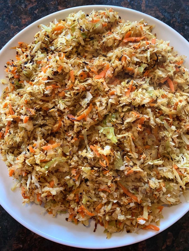 Sauteed Cabbage And Carrots on a plate