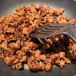 cooking ground sausage on stovetop