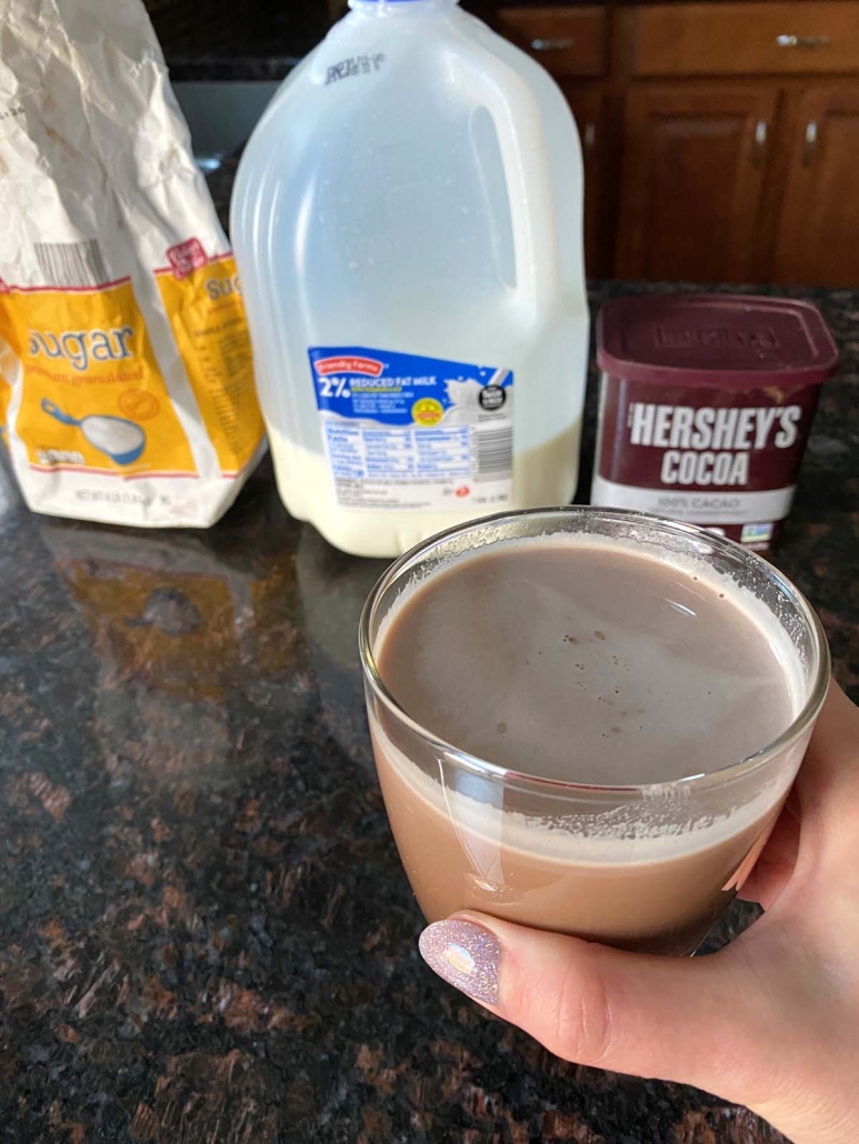 ingredients for homemade Chocolate Milk