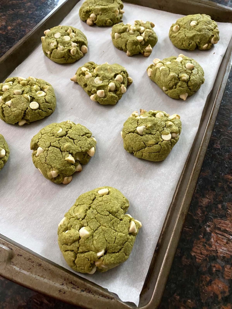 Matcha Cookies made with matcha powder