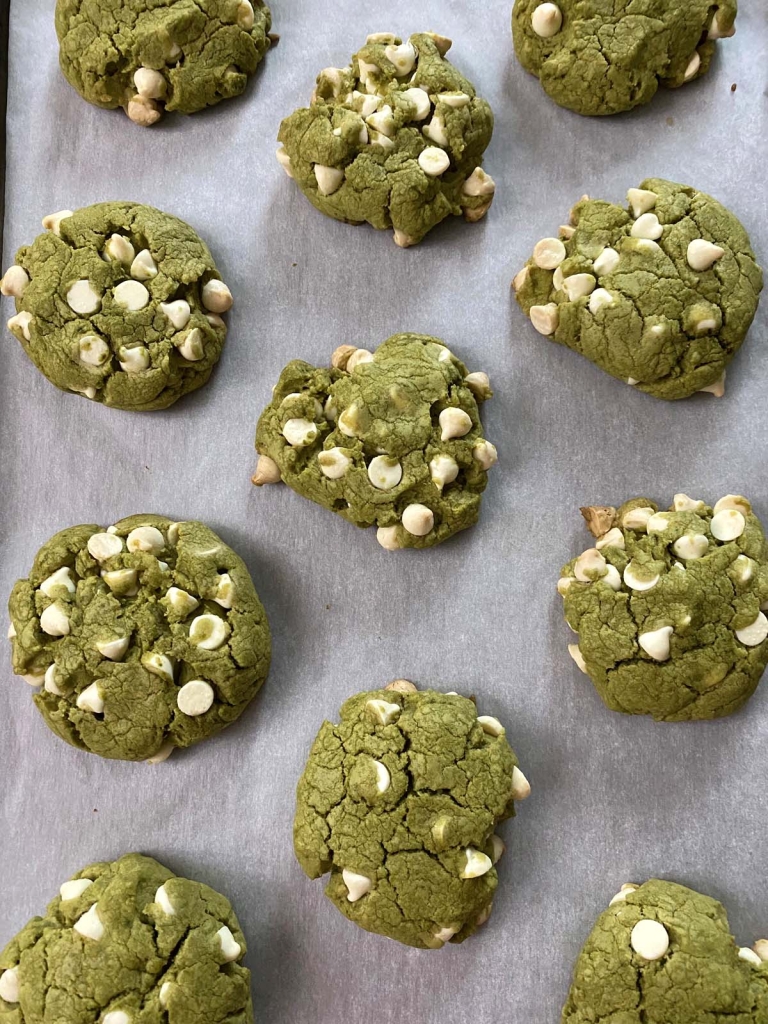 Matcha Cookies With Chocolate Chips