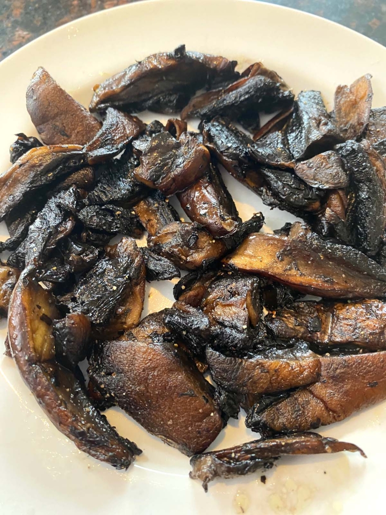 seasoned, sautéed portobello mushrooms