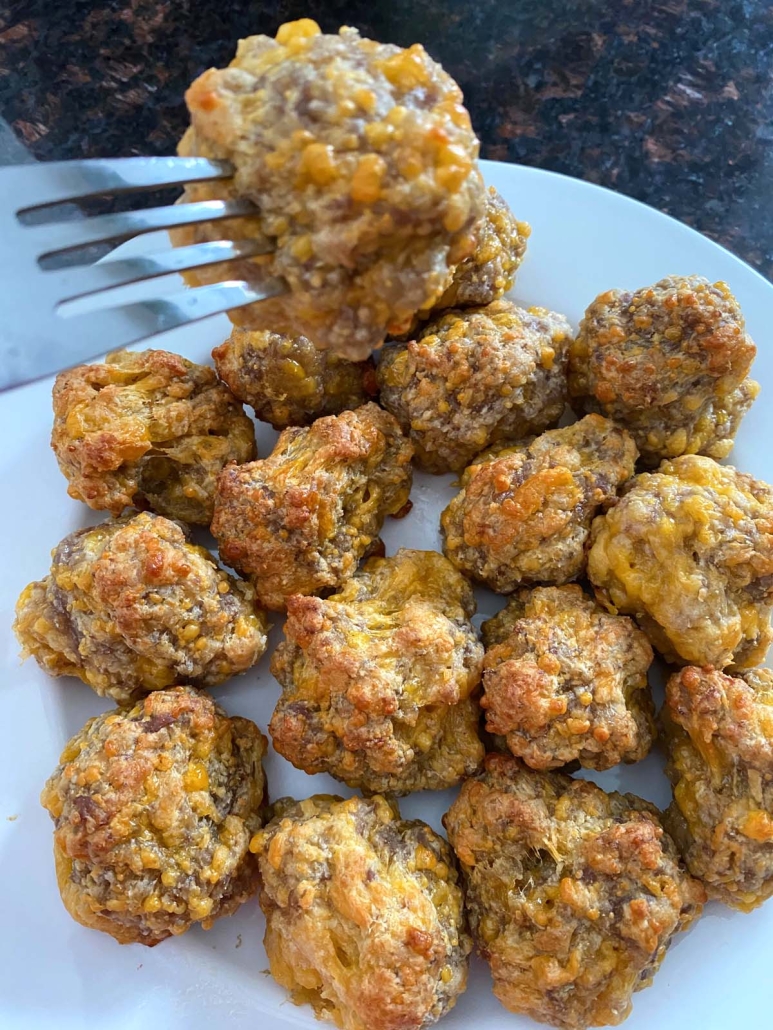 3 ingredient sausage balls made with Bisquick