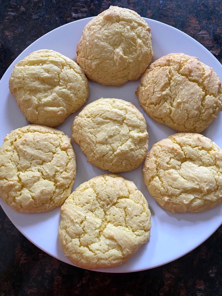 Lemon Cake Mix Cookies on a serving plate