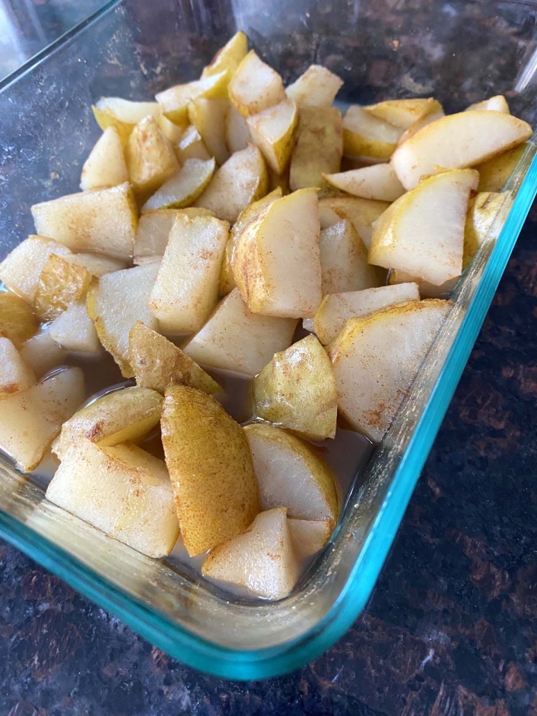 Microwave Pears in a dish