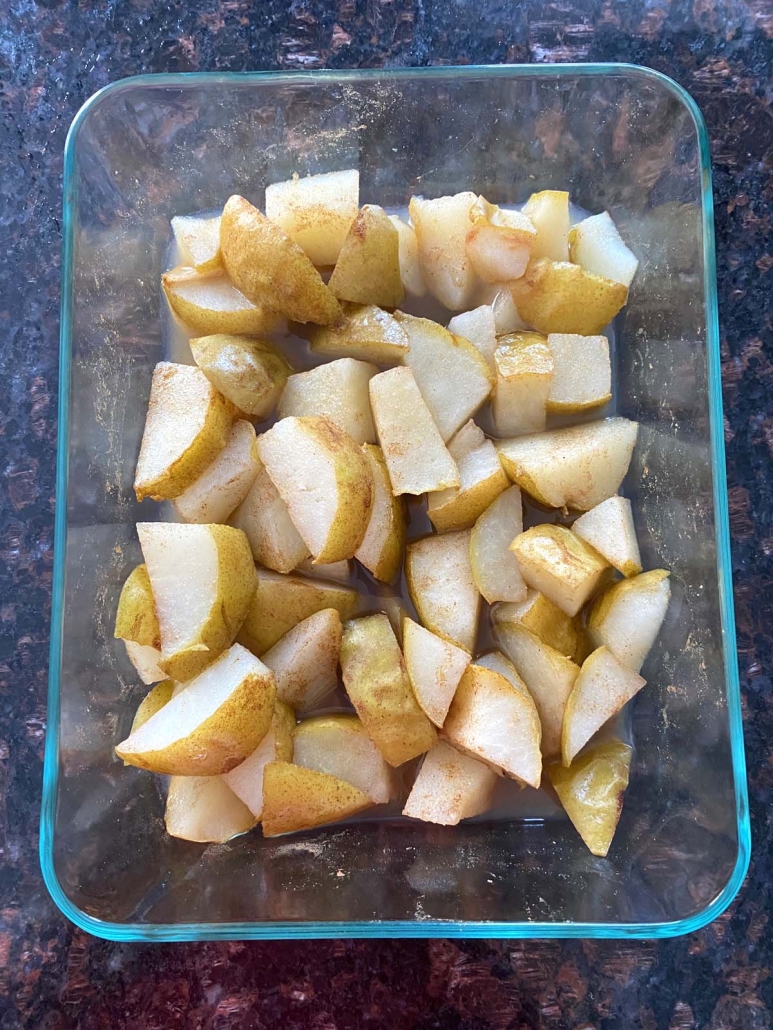 soft pears cooked in the microwave