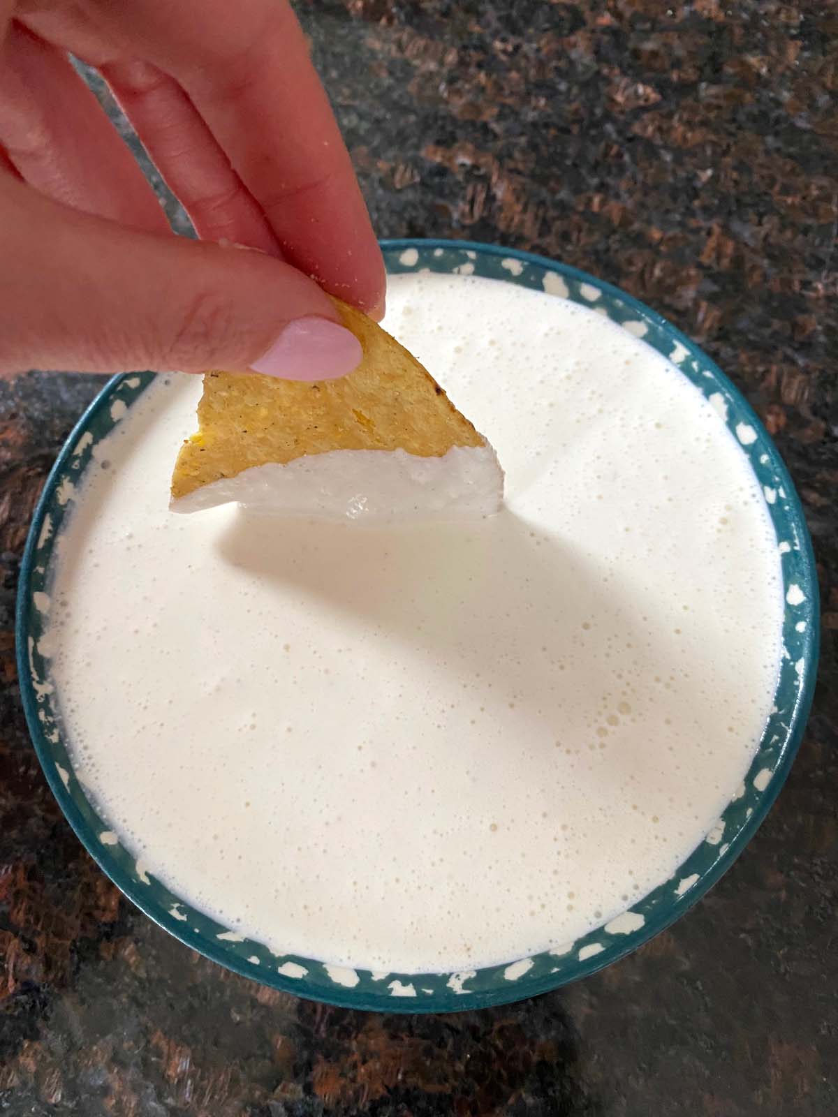 Queso fresco in a bowl. 