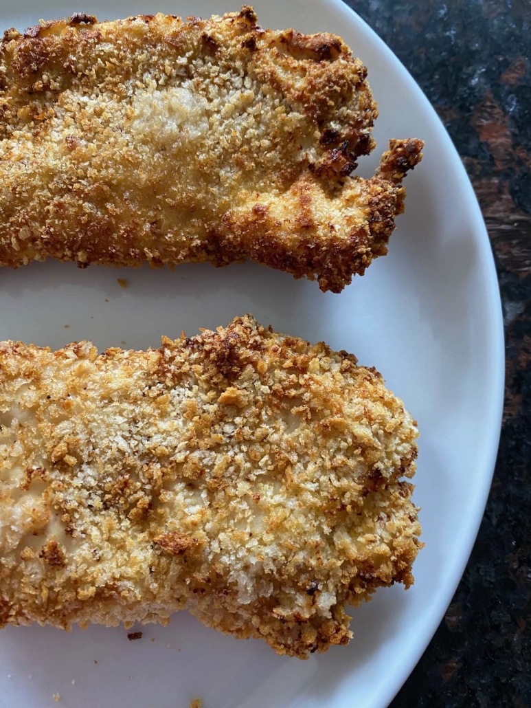 Air Fryer Panko Chicken on a plate