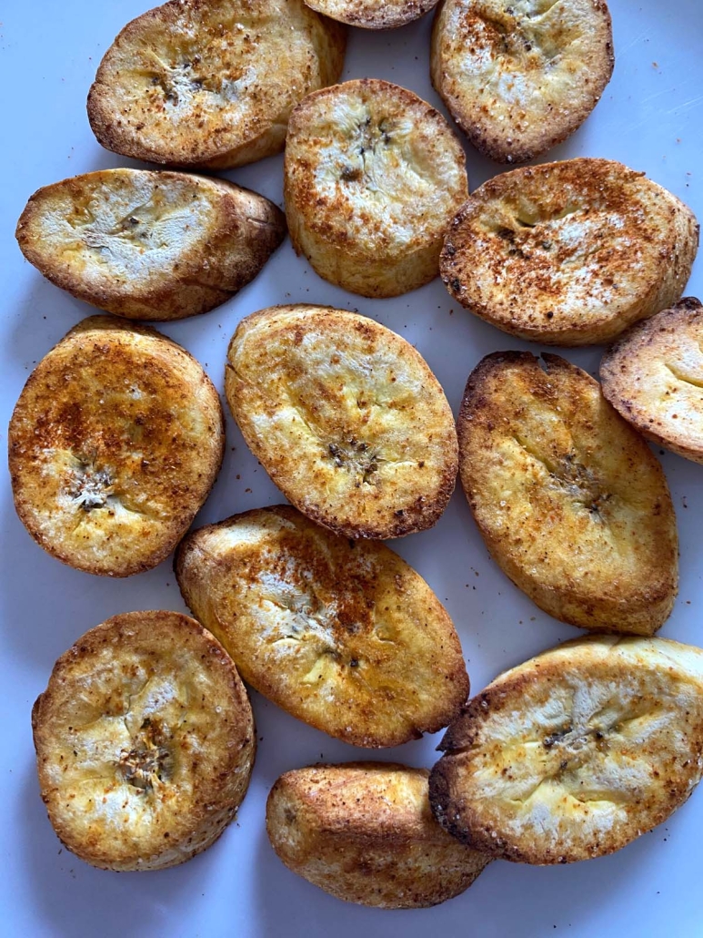 golden brown Air Fryer Plantain slices