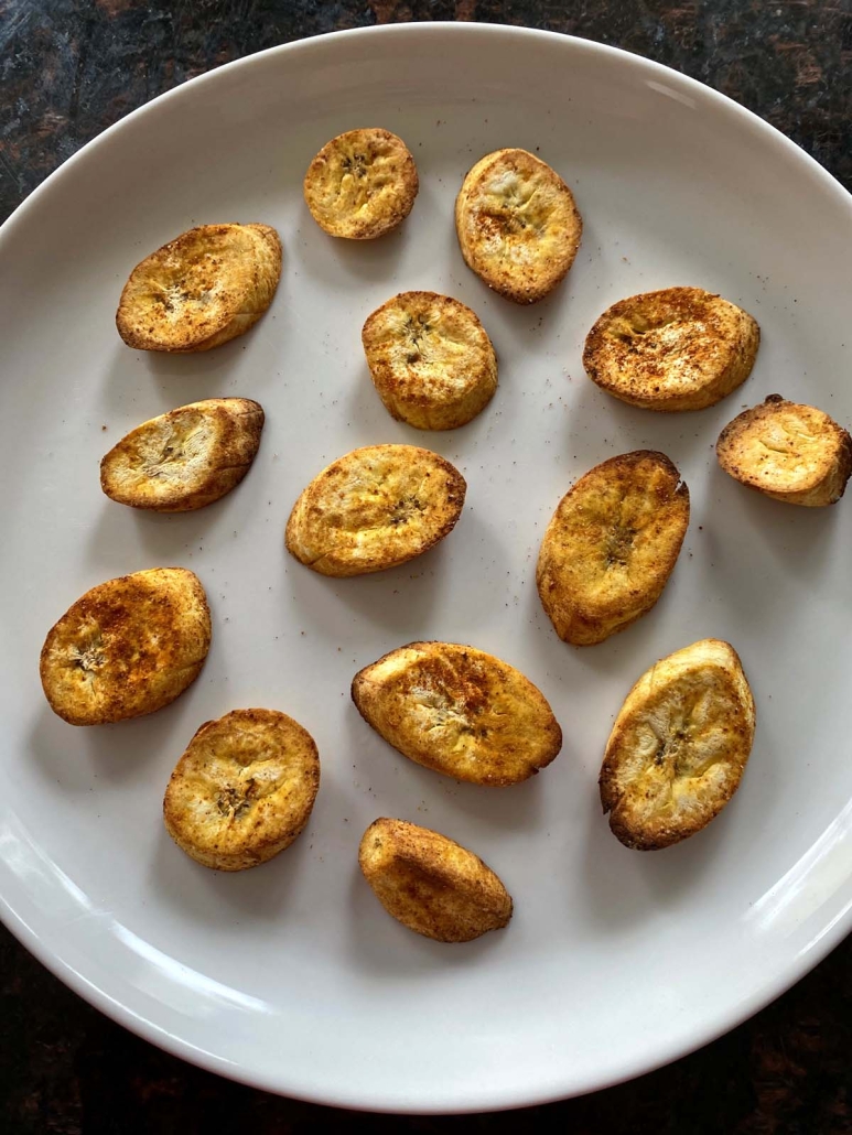 Air Fryer Plantains on a plate