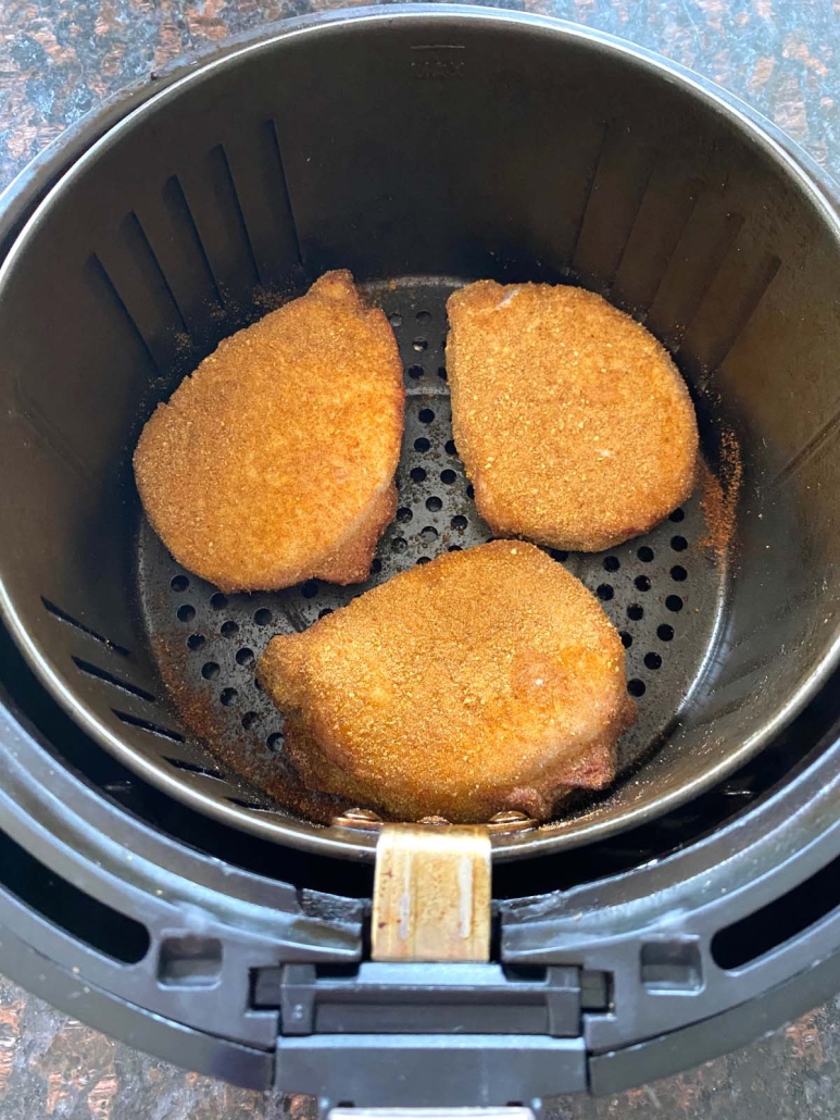 Shake N Bake Pork Chops In Air Fryer basket