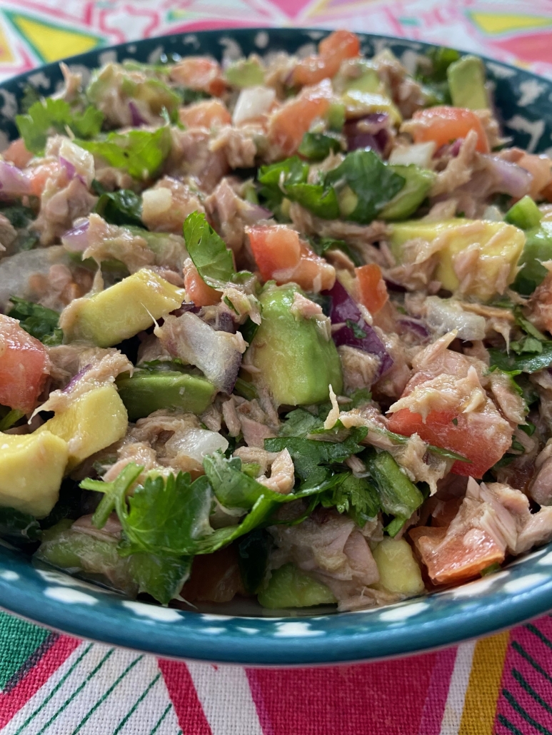 refreshing Canned Tuna Ceviche in a bowl