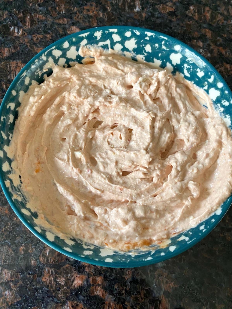 bowl of creamy Cream Cheese And Salsa Dip