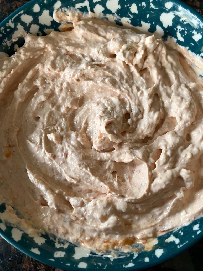 close-up of Cream Cheese And Salsa Dip