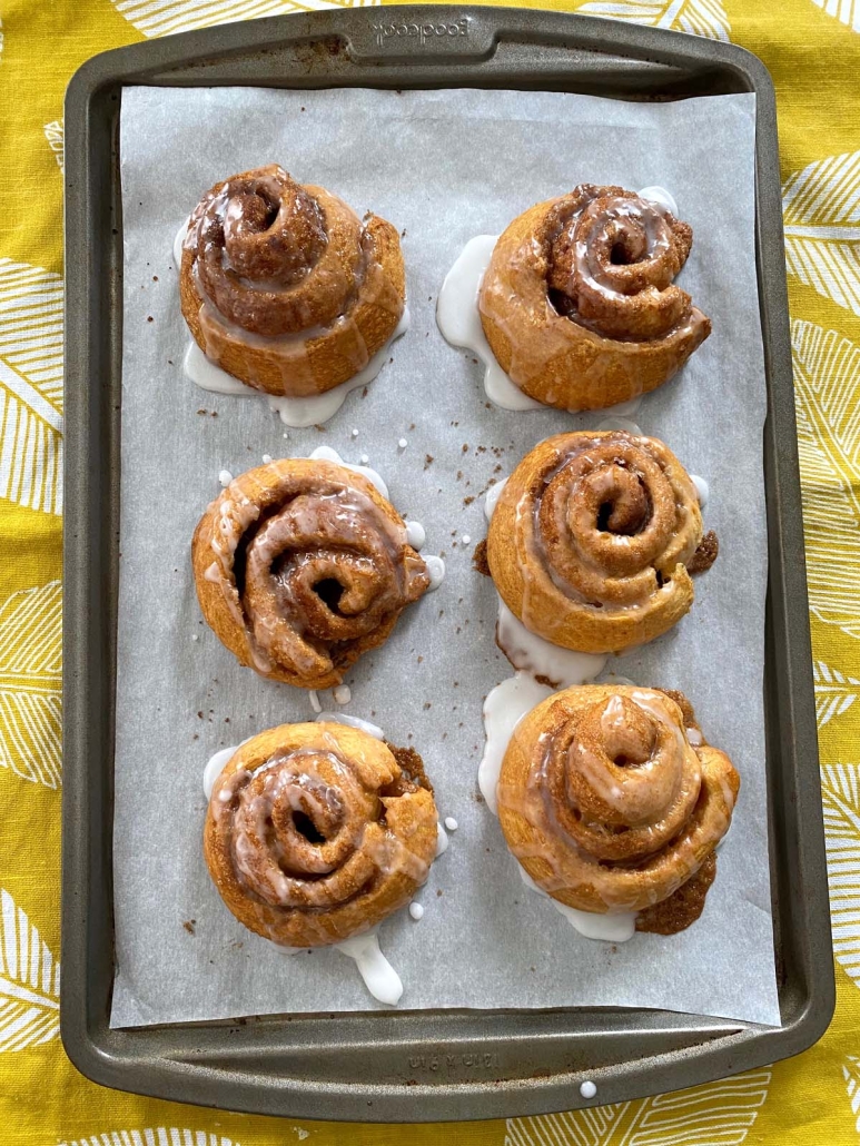 tray of Crescent Roll Cinnamon Rolls