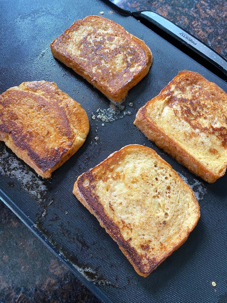 French Toast Without Eggs, cooking up golden brown