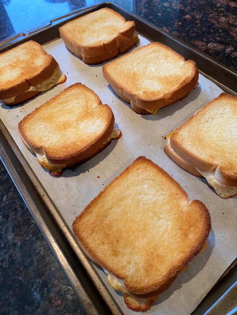 melty grilled cheese cooked in the oven