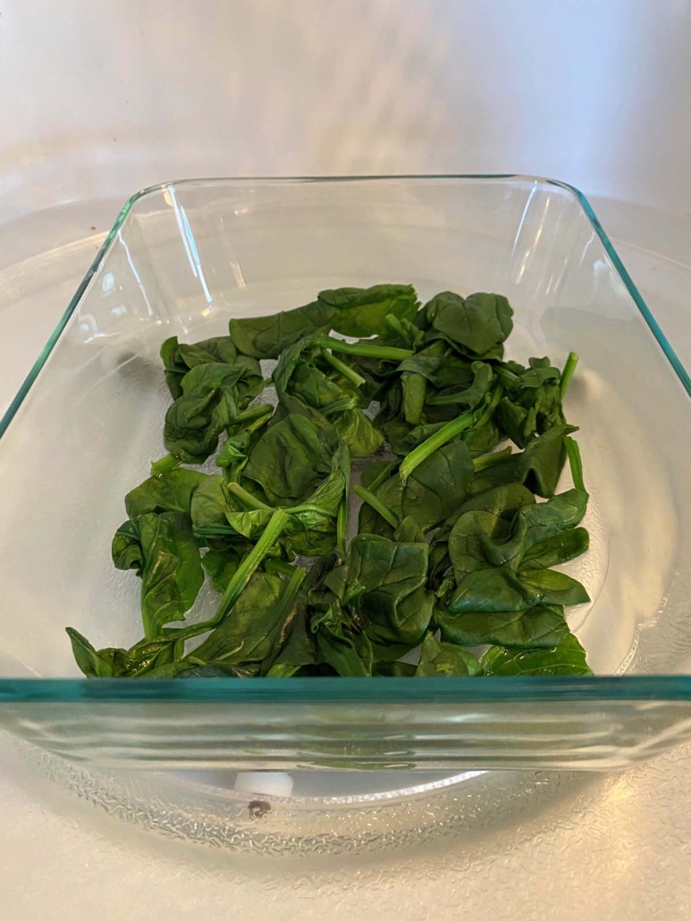 steamed spinach in microwave