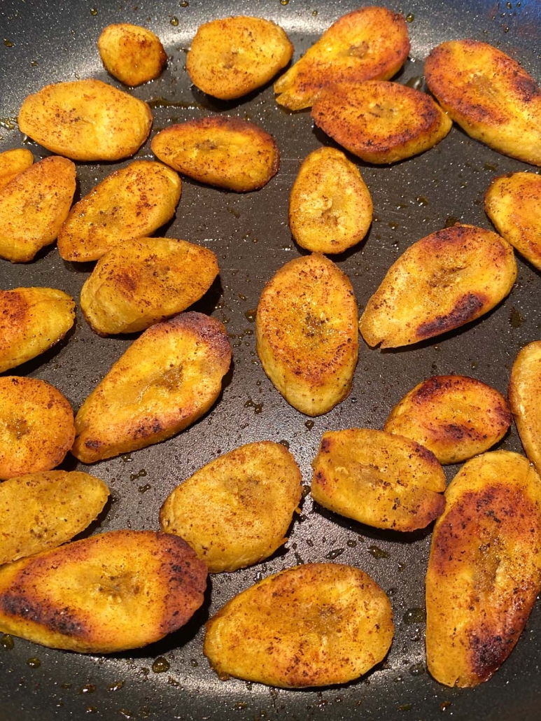 Pan Fried Plantains seasoned with salt and paprika