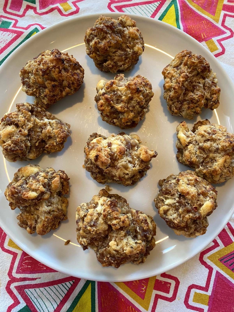 Sausage Balls With Cream Cheese on a plate