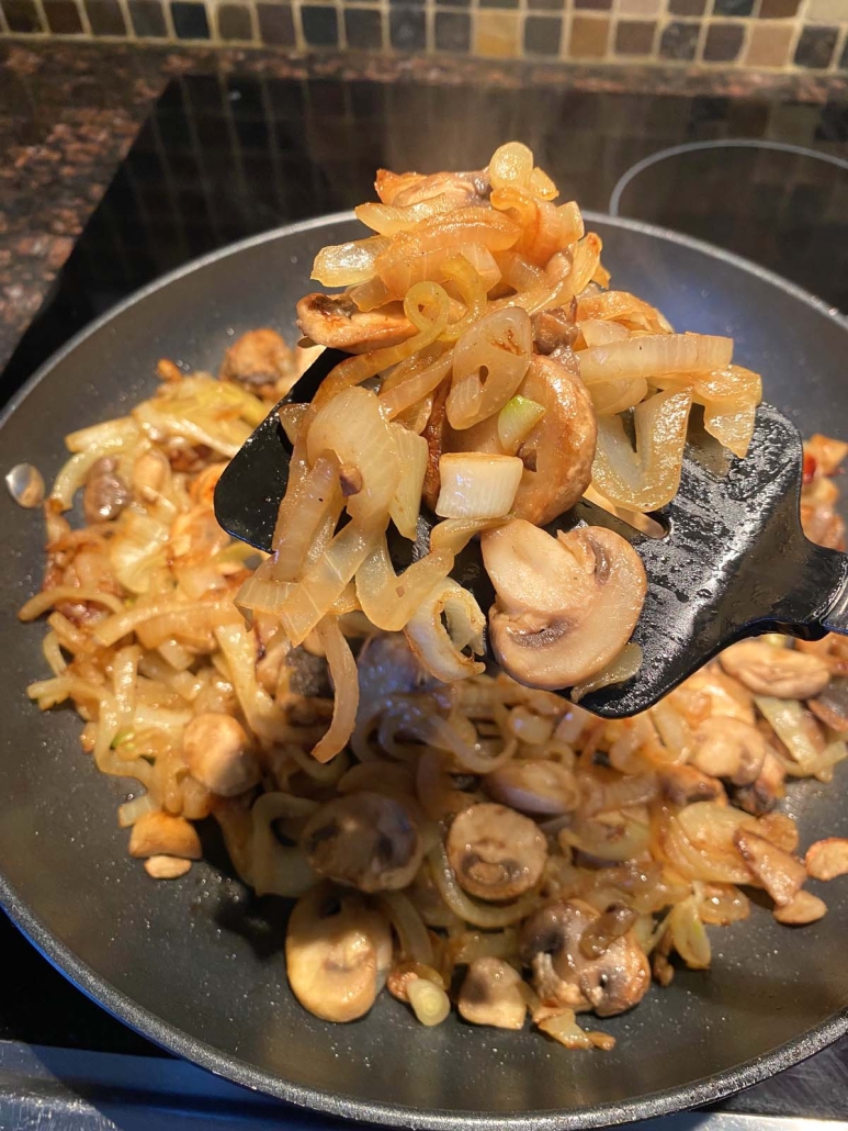 cooking Sautéed Mushrooms And Onions