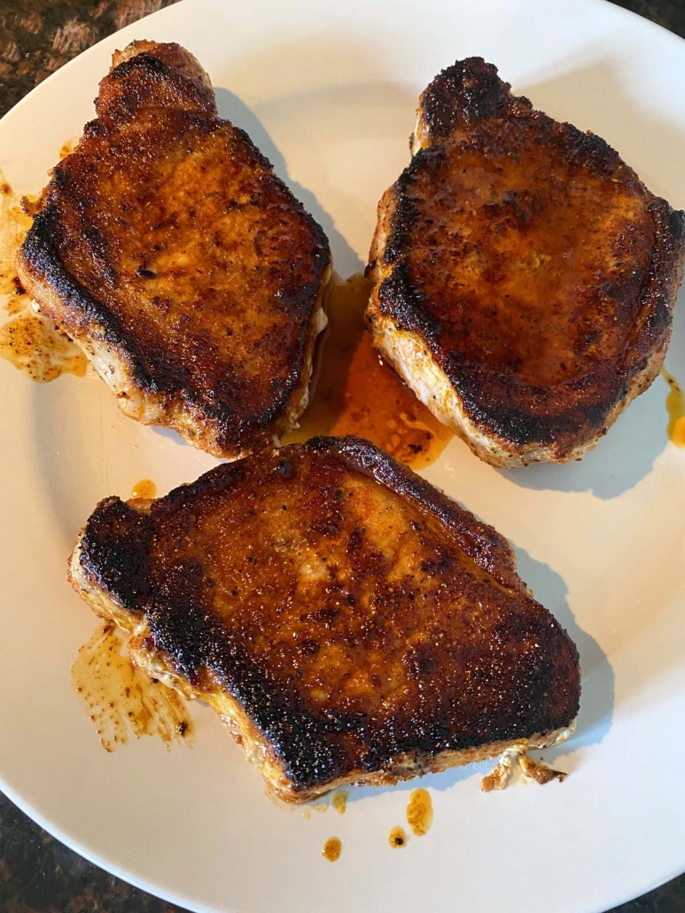 Sauteed Pork Chops on a plate