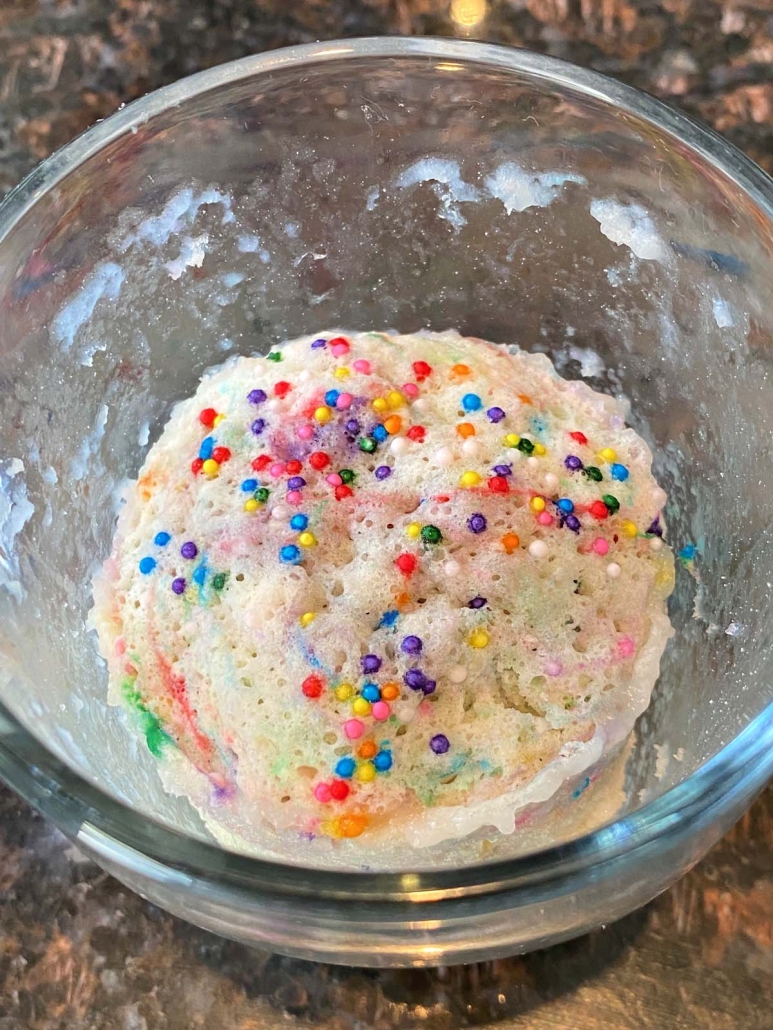 sprinkle-topped Cake Mix Mug Cake