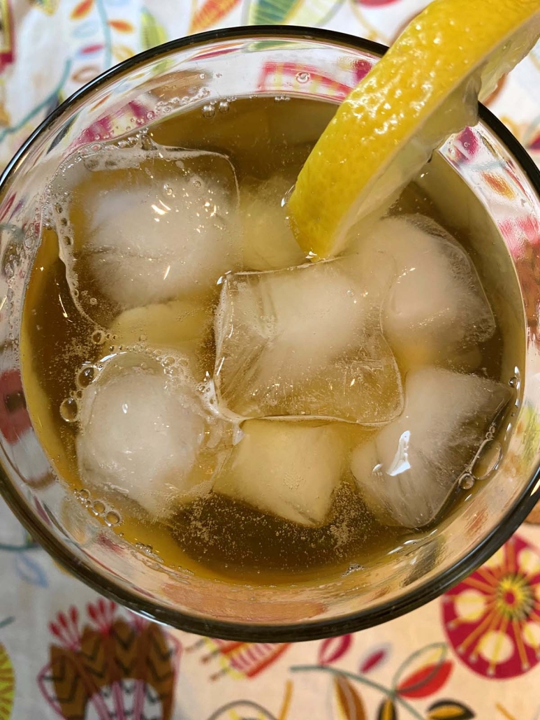 ice cubes in Iced Green Tea