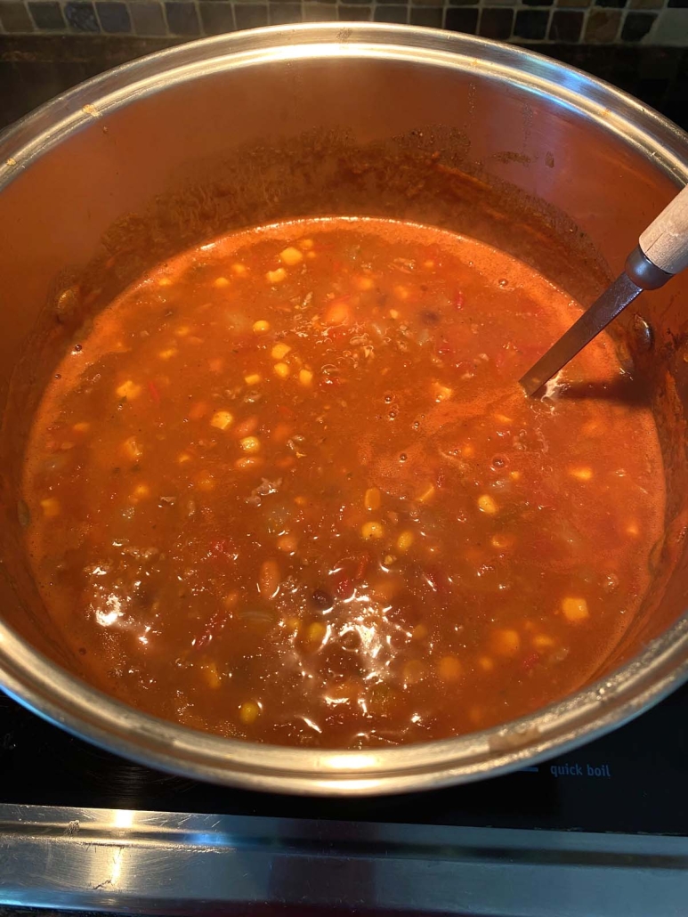 big pot of 7 Can Taco Soup