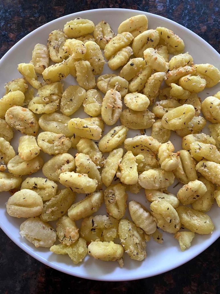 Air Fryer Gnocchi on a plate